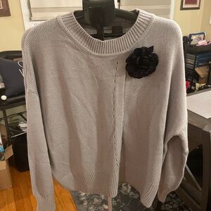 Elegant Gray Sweater with Floral Detail-SHEIN
Size 2X NWT